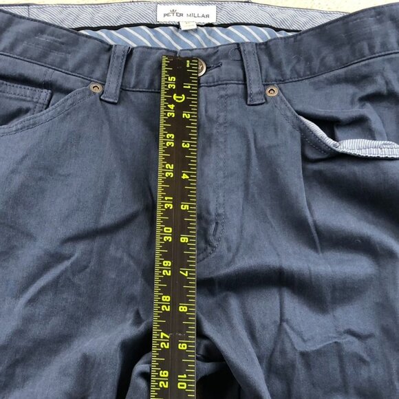 Peter Millar Mens Five-Pocket Pants Size 32 Slim Straight Leg Casual Classic Nav - Picture 6 of 15